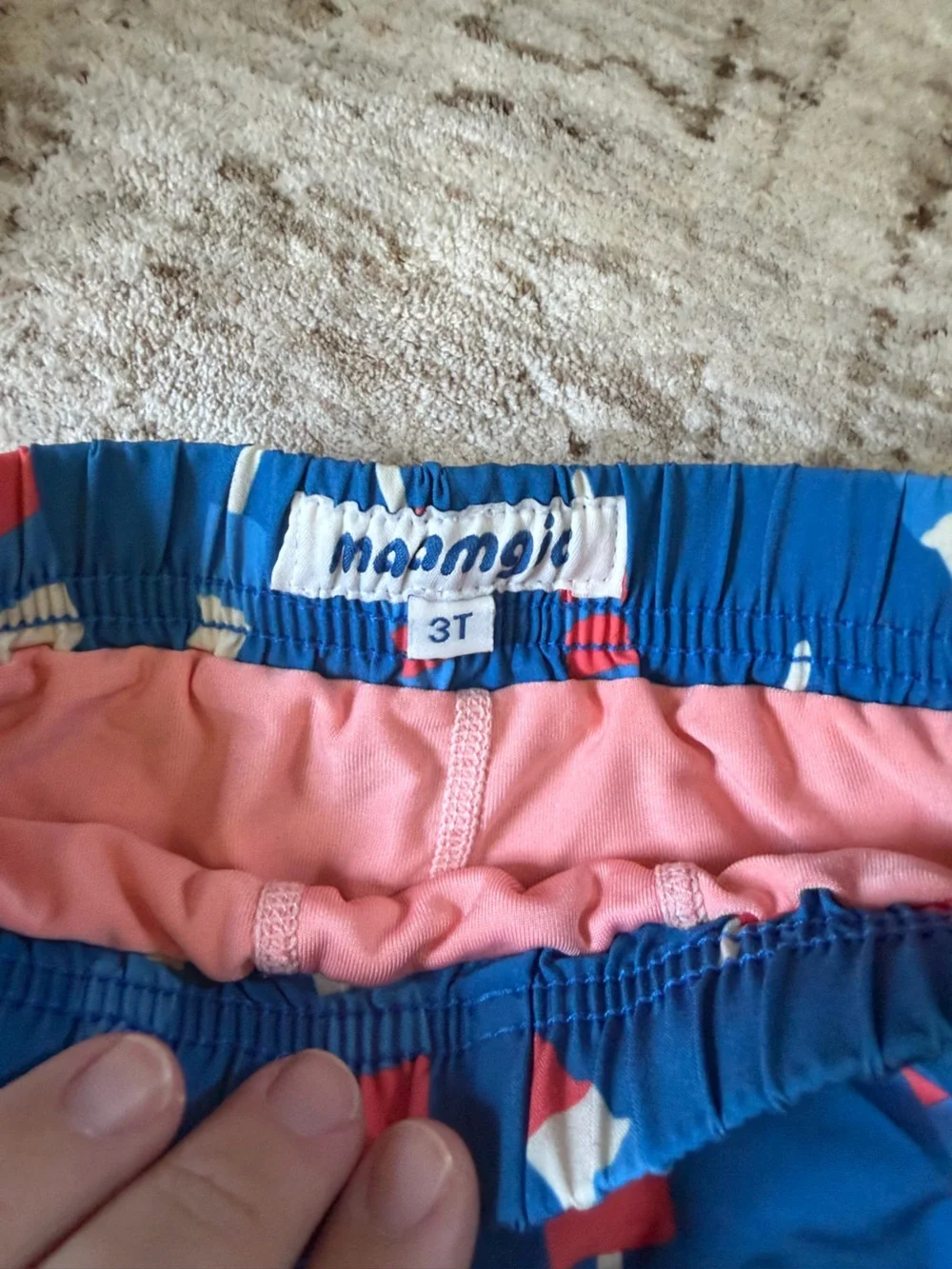 3T - Boys Blue Popsicle Print Swim Trunks with Drawstring